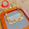 Gold-Plated Brass Heart Bracelet - Women's Electroplated Imitation Gold Jewelry