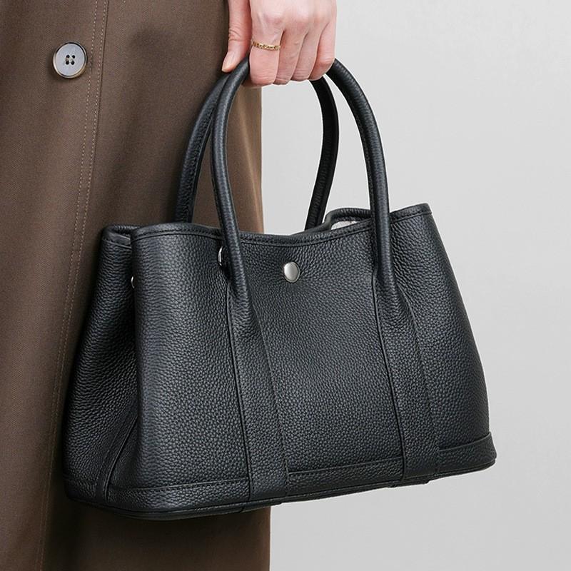 Togo Top-layer Cross-slung Cowhide Garden Bag Women's All-matching Simple Bucket Commuting Leather Large Portable Shoulder