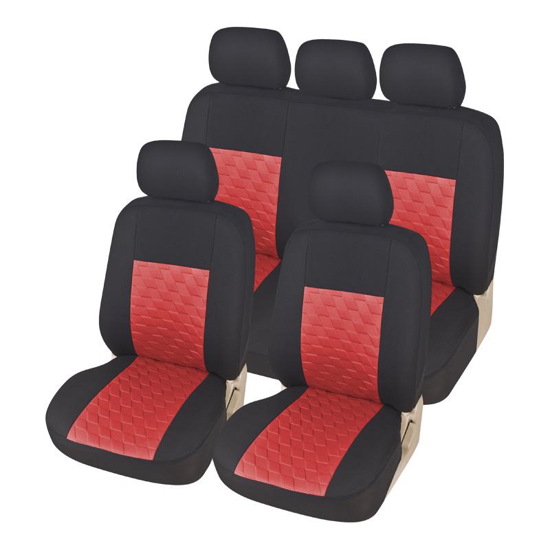 9 Piece Car Seat Cover Unique Quadrilateral Pattern Protects Seats Fits Most Seat Covers