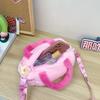 Plush doll children's handbag cute girl bucket bag large capacity plush bag fashion messenger bag