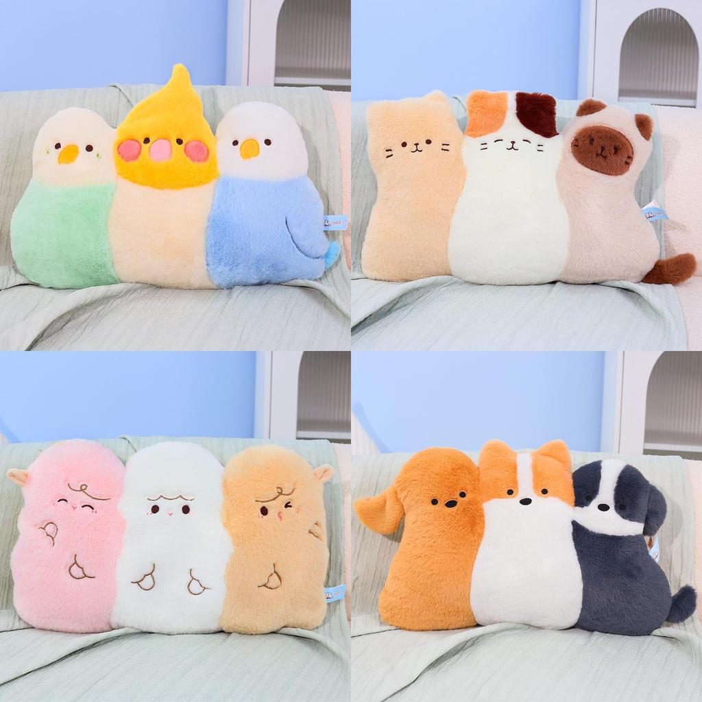 Animal Plush Toy Pillow Set With Polyester Fiber Filling For Home Decor And Napping
