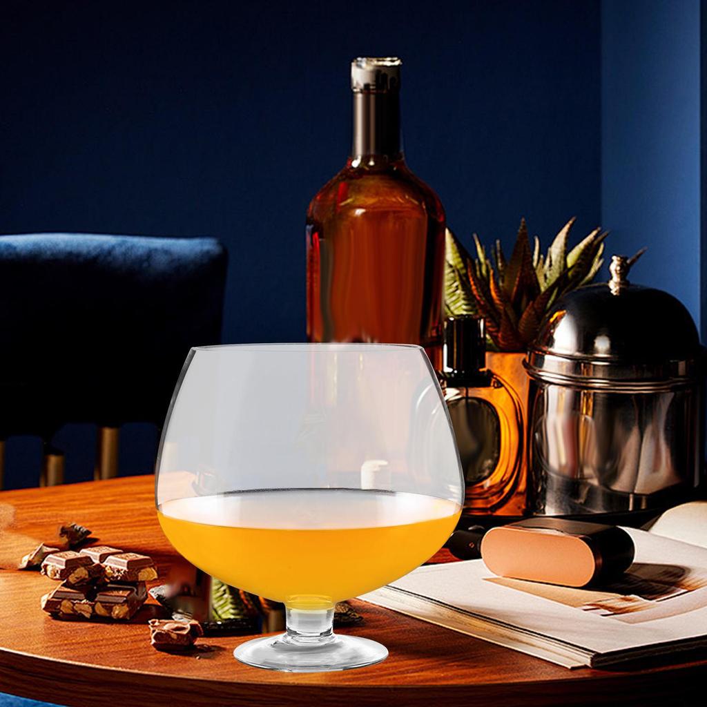 Big Clearer Glass Extra Large Goblet Hand Blown Smooth Rim Giant Clear Glass, for