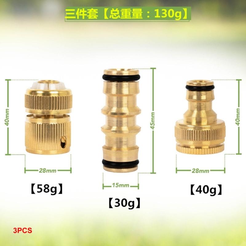 Strong Brass Hose Adapters Universal Quick Connection Couplers for Faucets Garden Hoses & Washing Machine Tubes
