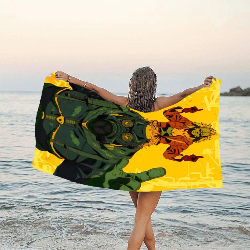 1pc Dorohedoro Beach Towel, Beach and Seaside Swimming Pool Equipment, Fashion Pattern, Rectangular, Travel Essentials