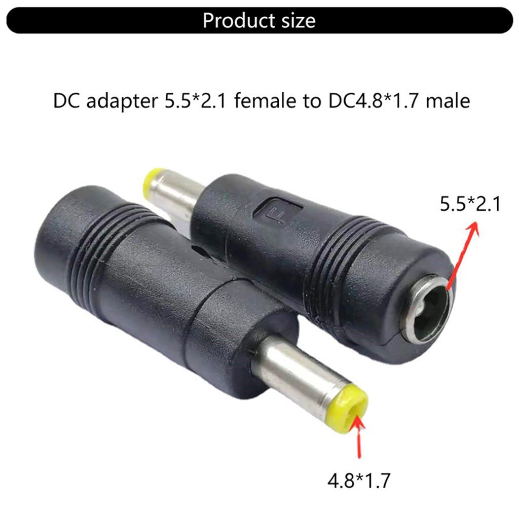Przenośny adapter konwertera DC5521 żeński na DC4.8x1.7mm męski głowica do konwersji zasilania dla różnych marek laptopów
