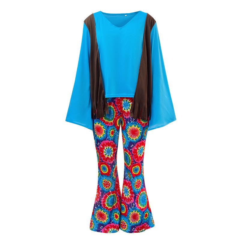 Country singer hip hop singer retro horn trousers couple outfit men and women