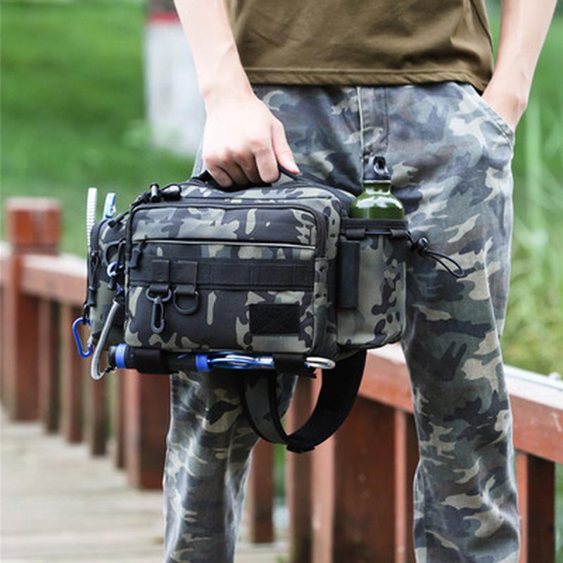 Geantă pentru bărbați, impermeabilă, din nailon, cu talie, cu picior în jos, pentru călătorie militară, cu umăr multifuncțional, genți pentru pescuit sportiv, pentru alergare în aer liber