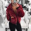 Winter Autumn Hooded Cropped Coats and Jackets Fluffy Fleece Jackets Faux Fur Coat Warm Outwear Clothing