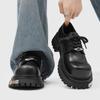 Casual men's lace-up big head glossy derby shoes metal thick-soled heightening shoes-J