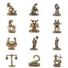 Stare mosiężne figurki 12 konstelacji Styl rustykalny Precyzyjnie wykonana ozdoba do domu, gabinetu, biurka Prezent dla fanów astrologii