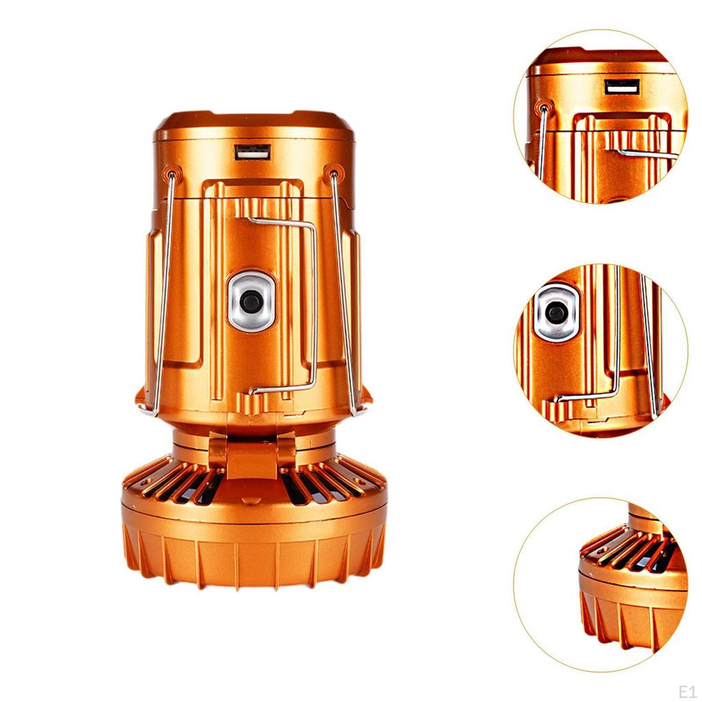 Camping Lantern with Fan Multifunctional Gear Solar Light Electric