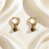 Simple Brown Teardrop Drop Earrings for Women Exquisite Vintage Pearl Beaded Hoop Earrings Trendy Casual Versatile Jewelry Gift