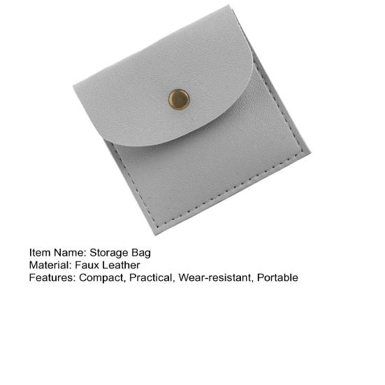 Mini Jewelry Pouch Faux Leather Small Storage Bag Travel Jewelry Pouch with Snap Button for Necklaces Bracelets Rings