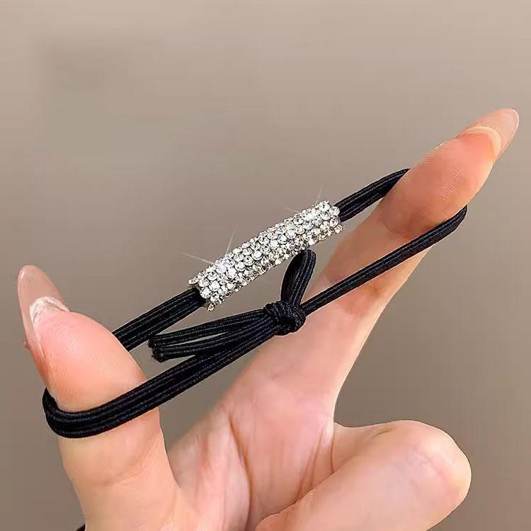 10pcs Sparkling Rhinestones Headband Elegant Simple High Elasticity Black Headband