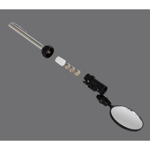 Shinwa Sokutei Inspection Mirror D, Oval, with Light, 25 x 50 mm, 74158