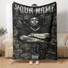 Name Custom Rod Wave Print Flannel Blanket High Quality Warm Comfortable Cover for All Seasons Perfect for Gifts Home Decor