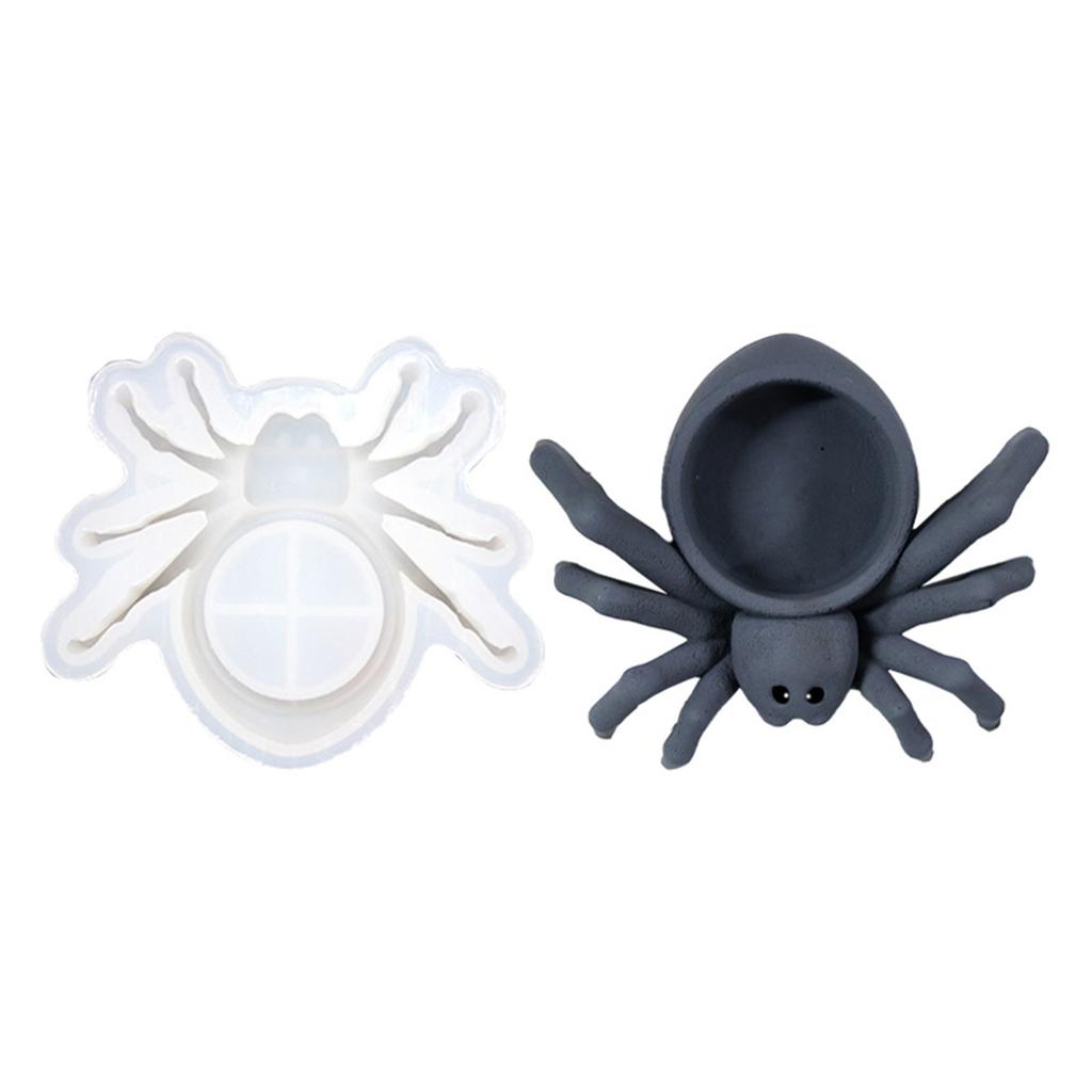 DIY Silicone Candle Holder Mould Handmade Big Spiders Mirror Candlestick Mold for Teas Wax Cup for Blessing Ceremony