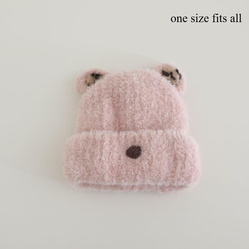 Cute Ears Little Bear Knitted Plush Hat Children Autumn and Winter Warmth Ear Protection Small Face Appearance