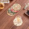 5pc/set Swallow Brocade Fabric Coasters Non-slip Coasters For Coffee Cups Saucer Heat Insulation Placemats Cup Holder Teaset