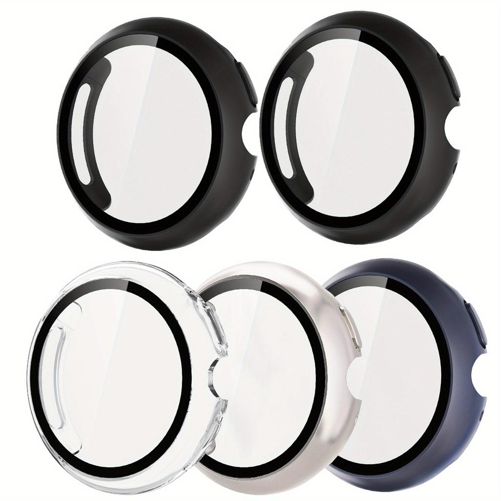 5pcs Screen Protector Shell for Google Pixel Watch4 41mm 45mm, Full Shell PC Cover Case Anti-Scratch