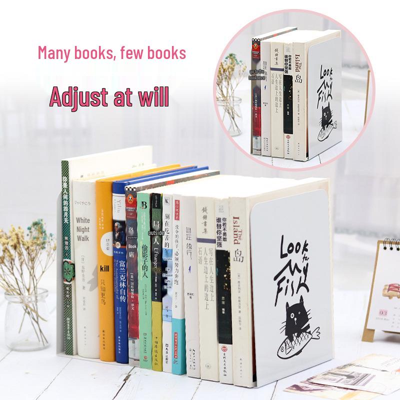 Retractable Desktop Bookshelf & Bookends Organizer Set