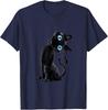 Black Cat Lazy Cute Meme Button Eyes Kitty Lovers T-Shirt Unisex T-Shirt