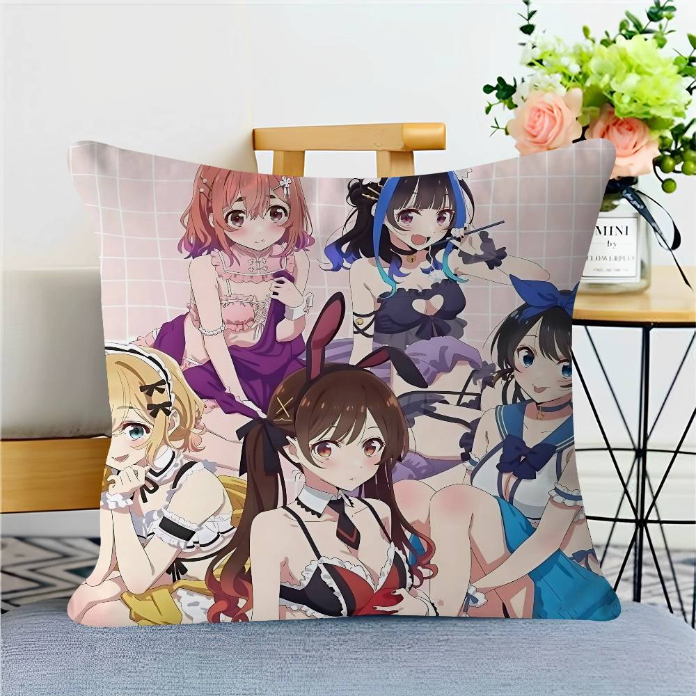Anime Rent-A-Girlfriend Pillowcase Toon Gift Cushion Cover Bedroom Home Sofa Chair Seat Decor Pillow Case