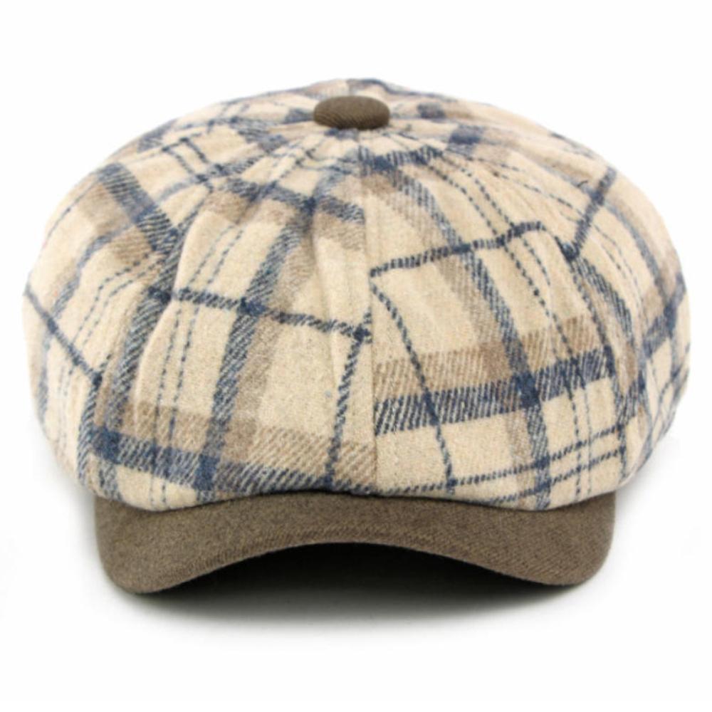 HT4970 Mens Berets Women Vintage Artist Painter Plaid Beret Hat Male Female Flat Cap New Autumn Winter Hat Octagonal Beret Caps