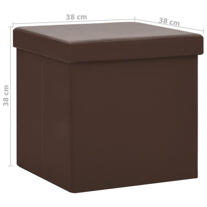 VidaXL Tabouret de rangement pliable Marron PVC,