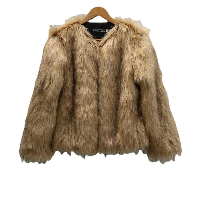 Autumn and winter new fox fur coat short women's loose warm large size raccoon fur coat casual