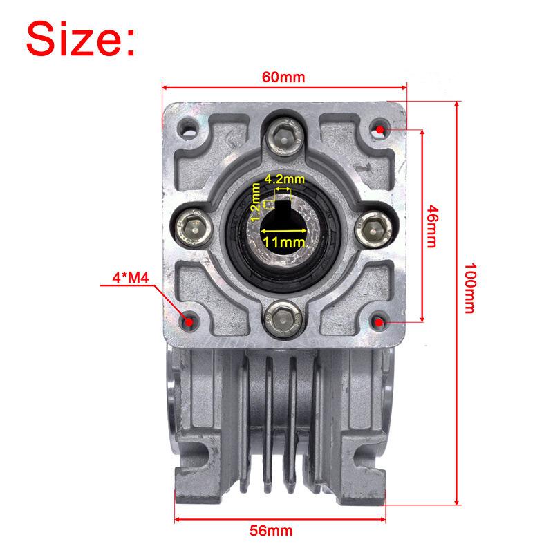 speed reducer worm DC motor gearbox RV030 14mm output 5:1-80:1 Worm Gearbox Speed Reducer for NEMA 23 Motor