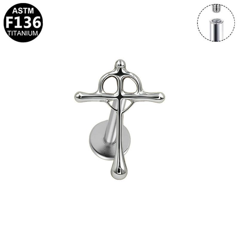 Gaibei G23 Titanium Alloy Stereoscopic Ear Stud for Cartilage Piercing