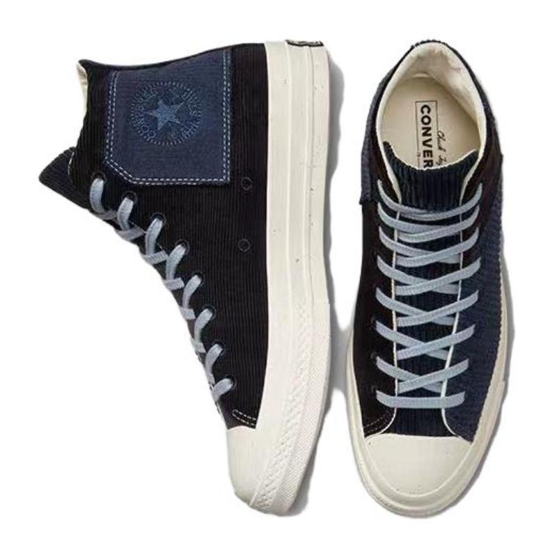Converse Chuck 70 Chuck 70 Corduroy Comfortable High Top Espadrilles Unisex Black Blue