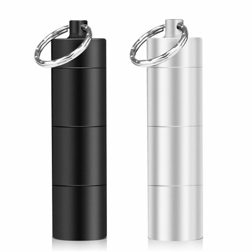 

Opret Portable Pill Case, Waterproof, Nitro Supplement Case, Three Times a Day, Perfect for Forgotten Medication, Aluminum Alloy, Keychain, Rubber Gas