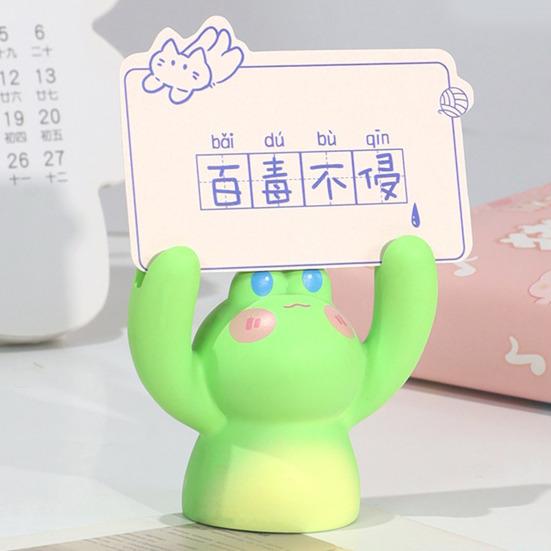 Desktop Cartoon Animal Resin Statue Adorable Creative Shape Mini Size Photo Stand Memo Clip Message Note Holder