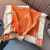 Autumn and winter simple and versatile air conditioner shawl jacquard imitation cashmere business scarf women's high-end feeling warm and cold scarf