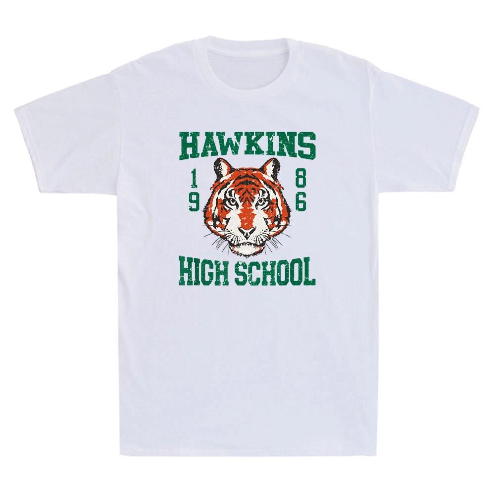 Retro Hawkins High School 1983 Tiger Mascot Vintage Men s Short Sleeve T-Shirt 4XL