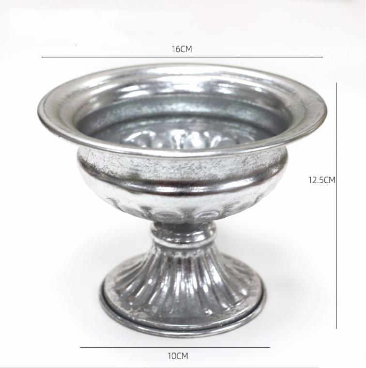 Vintage Klassisk Silverjärn Blombukett Dekoration Hemrum Bord Blomkruka Prydnader Kontor Butik Blomsterarrangemang Hantverk