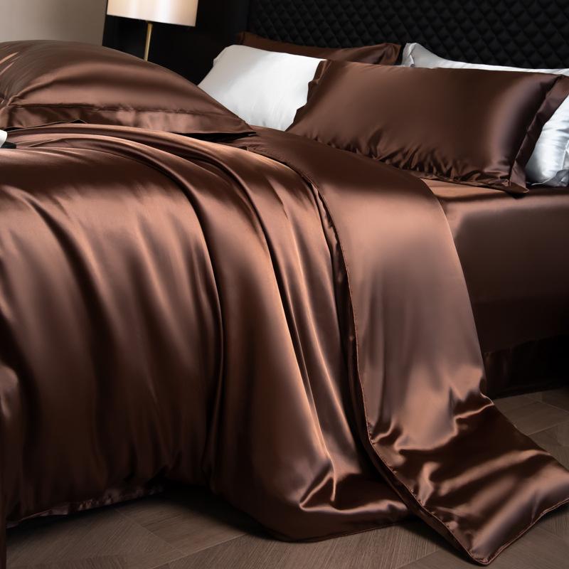 Copripiumino Estivo di Lusso in Seta Monocolore - Biancheria da Letto Singola o Matrimoniale