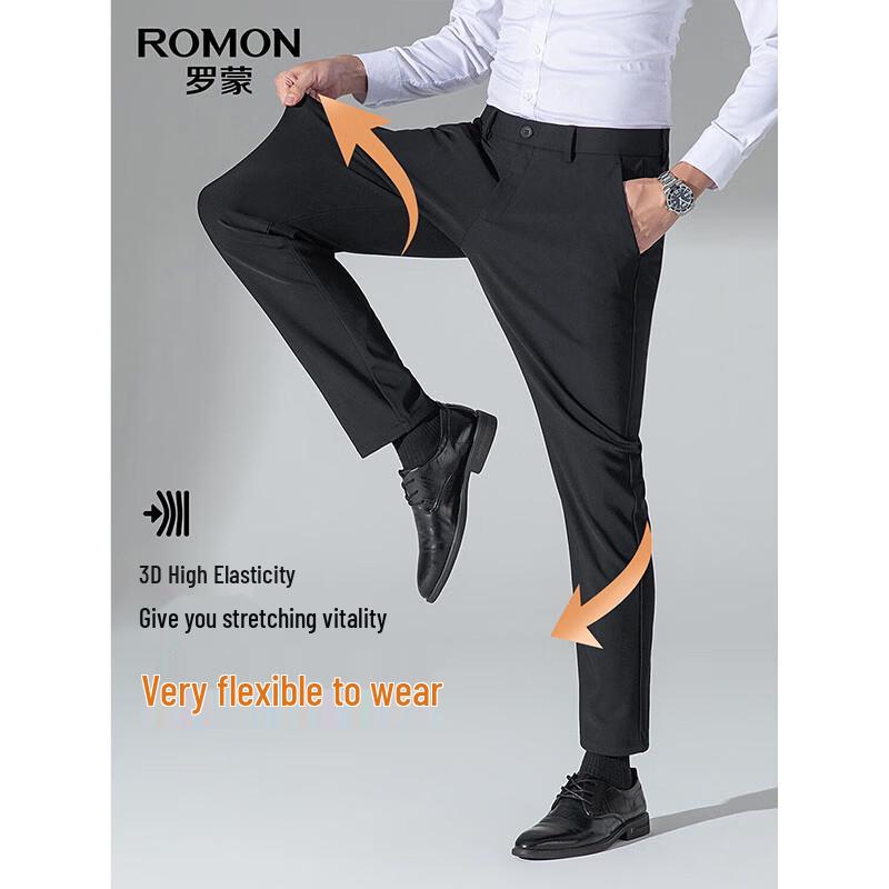 ROMON Men's Fleece-Lined Commuter Casual Trousers