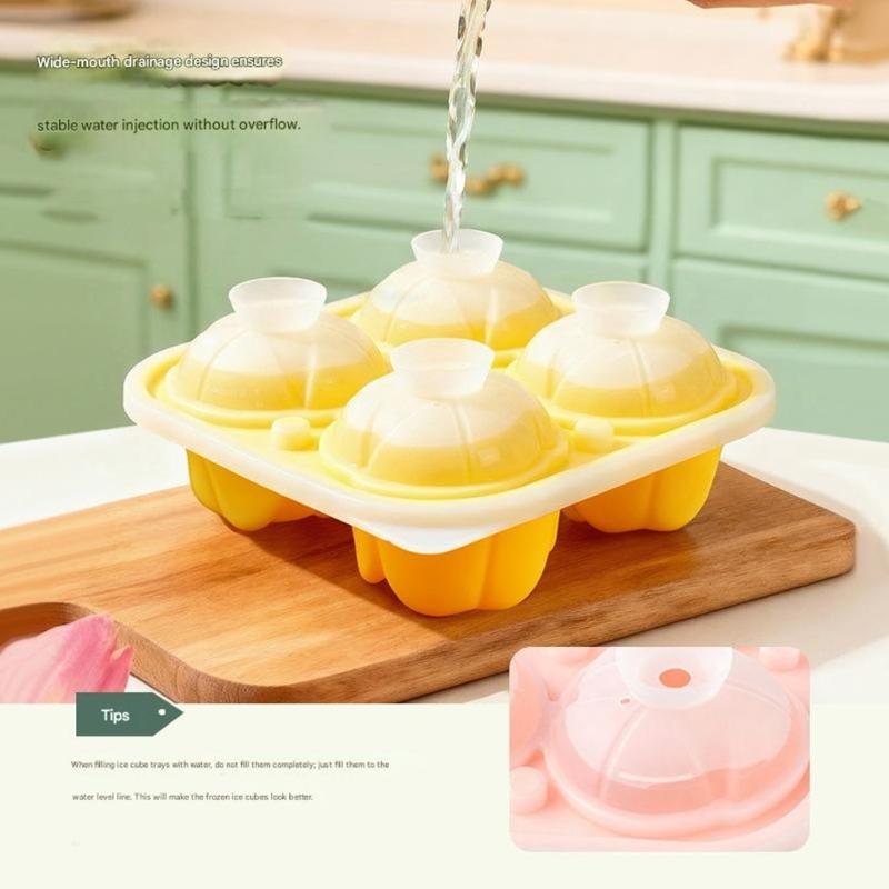 Food Grade Silicone Ice Mold with Tulips Design 4 Cavity Ice Cubes Tray Multipurpose Chocolate Dessert Crafting Mould