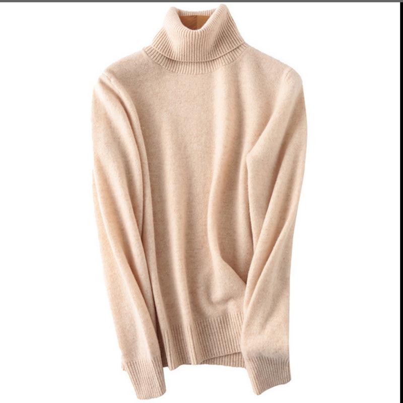 Women’s Merino Wool Turtleneck Sweater - Warm, Slim Fit, and Stylish for Autumn/Winter
