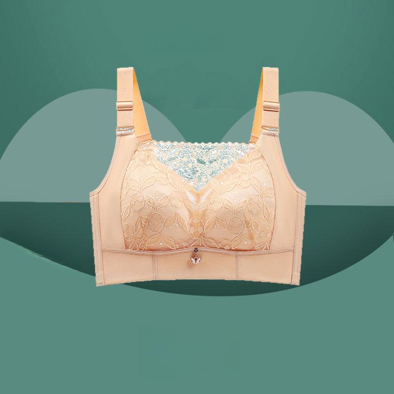 Large Size Lingerie for Women Slim Fit Full Cup Strapless Gathered Bra Top Support Breathable Adjustable Bra