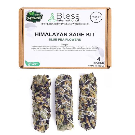 

Благослови-Международный Гималайский-Шалфей-Цветы-Гороха-Благовония Премиум-100%-Натуральный-и-Органический Ручной-работы-4-Дюйма-Длиной