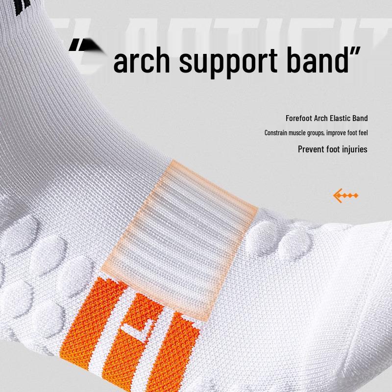 Men's Mid-Calf Anti-Slip Sports Socks for Badminton, Running, Marathon, and Basketball