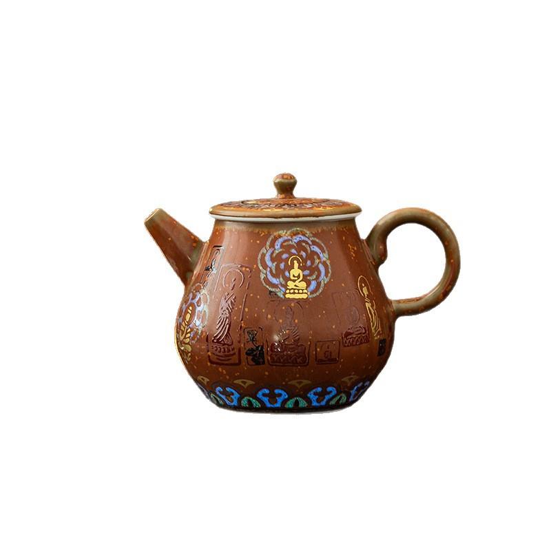 

Чайник, обожженный на дровах, Ручной работы, Керамический Набор для чая Гунфу с натуральной пепельной глазурью для традиционного заваривания, Китайская культура, Элегантный подарок