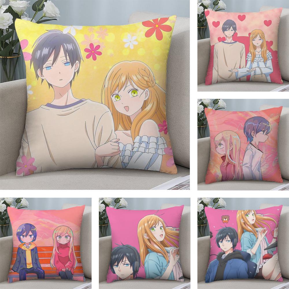 My Love Story with YamadaCushion Cover Soft Plush Fabric DoubleSided Printed Sofa Cushion Cover for All Seasons Home Decor Gift