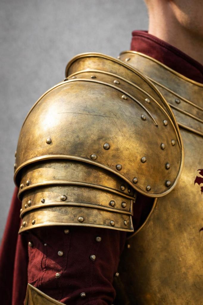 Medieval King Golden Armor Outfit, Half Body Steel Knight Armor Suit for LARP Cosplay Reenactment