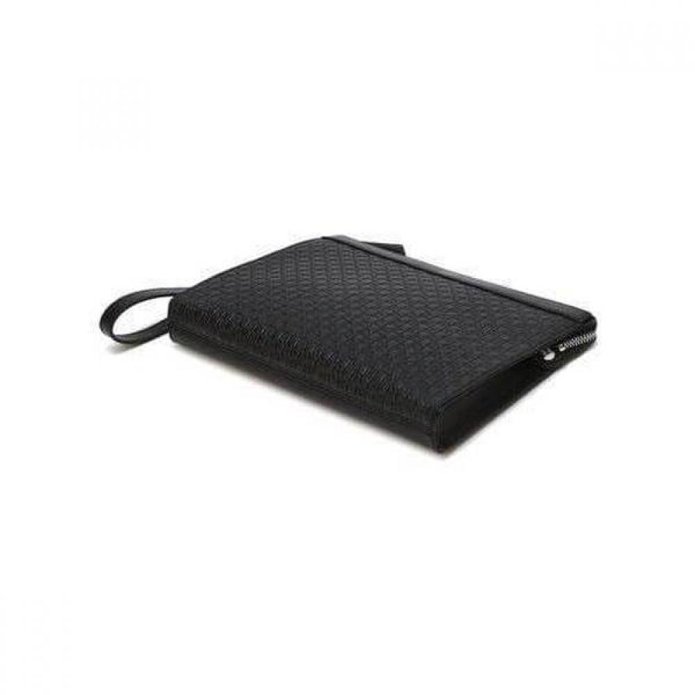 Daks Black Cowhide Clutch Bag With Embossed Pattern Dbba6f481bk