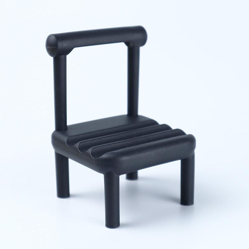 Creative Small Chair Tablet & Phone Stand: Cute Desktop Lazy Person Support for Drama Watching. чёрный